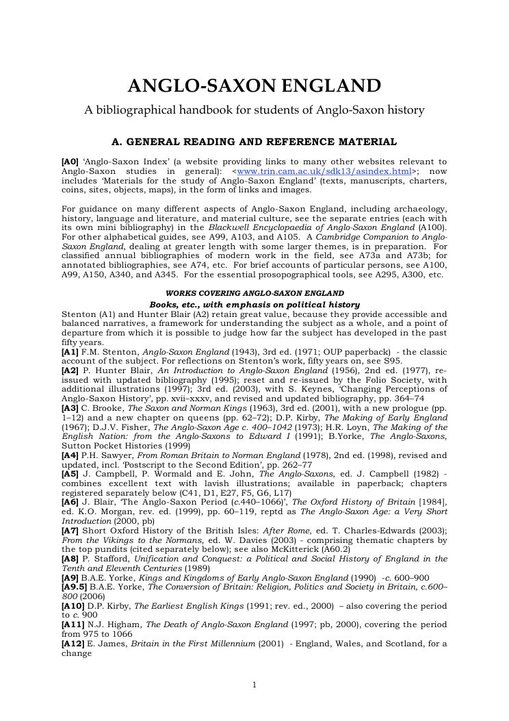 First page of the Bibliographical Handbook, 7th edition